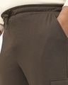 Shop Men's Brown Chaos Typography Oversized Plus Size Cargo Joggers