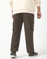 Shop Men's Brown Chaos Typography Oversized Plus Size Cargo Joggers-Design
