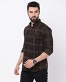 Shop Men's Brown Checked Slim Fit Shirt-Design