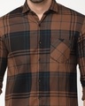 Shop Men's Brown Checked Slim Fit Shirt
