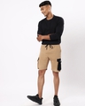 Shop Men's Brown Color Block Cargo Shorts