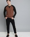 Shop Men's Brown Color Block Sweatshirt-Full