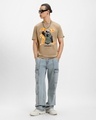 Shop Men's Brown Copy Cat Ninja Graphic Printed T-shirt-Full