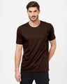 Shop Men's Brown Cotton T-shirt-Front