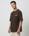 Shop Men's Brown Dattebayo Graphic Printed Oversized T-shirt-Full