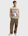 Shop Men's Brown Delulu Is My Solulu Graphic Printed Oversized T-shirt