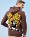 Shop Men's Brown Dragon Warrior Graphic Printed  Hoodies-Front