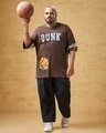 Shop Men's Brown Dunk Graphic Printed Oversized Plus Size T-shirt-Full