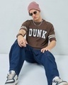 Shop Men's Brown Dunk Graphic Printed Oversized T-shirt