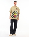 Shop Men's Brown Fakinit Graphic Printed Oversized T-shirt