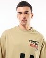 Shop Men's Brown Fakinit Graphic Printed Oversized T-shirt