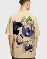 Shop Men's Brown Fight The Joker Graphic Printed Oversized T-shirt-Front