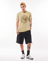 Shop Men's Brown Fire And Blood Graphic Printed T-shirt-Full