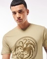 Shop Men's Brown Fire And Blood Graphic Printed T-shirt