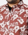 Shop Men's Brown Floral Printed Plus Size Shirt-Full