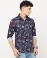 Shop Men's Brown Floral Printed Slim Fit Shirt-Design