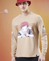 Shop Men's Brown Gaara Graphic Printed Oversized T-shirt-Front