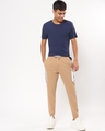 Shop Men's Brown Genius by Birth Typography Colorblock Joggers-Full