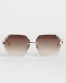 Shop Men's Brown Geometric Polarised Lens Sunglasses-Design