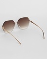 Shop Men's Brown Geometric Polarised Lens Sunglasses