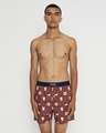 Shop Men's Brown Get Dunkin Printed Boxers-Front