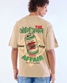 Shop Men's Ginger Root Brown Apple Affair Graphic Printed Oversized T-shirt-Front