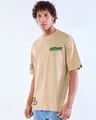 Shop Men's Ginger Root Brown Apple Affair Graphic Printed Oversized T-shirt-Full