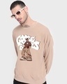 Shop Men's Brown Goosebumps Graphic Printed Oversized Sweatshirt-Front