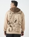 Shop Men's Brown Graphic Printed Oversized Plus Size Hoodies-Full