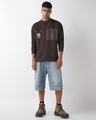 Shop Men's Brown Graphic Printed Oversized Sweatshirt