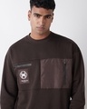 Shop Men's Brown Graphic Printed Oversized Sweatshirt