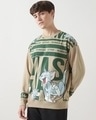 Shop Men's Brown Graphic Printed Oversized Sweatshirt-Full