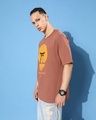 Shop Men's Brown Graphic Printed Oversized T-shirt-Design