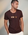 Shop Men's Brown Heart's Graphic Printed T-shirt-Front