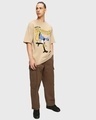 Shop Men's Brown Groovin Graphic Printed Oversized T-shirt