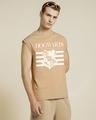 Shop Men's Brown Hogwarts Crest Graphic Printed Boxy Fit Vest-Front