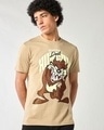 Shop Men's Brown Hungry Devil Graphic Printed T-shirt-Front