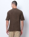 Shop Men's Brown Hustle Typography Oversized Acid Wash T-shirt-Full