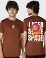 Shop Men's Brown I Need Some Space Teddy Graphic Printed T-shirt-Front