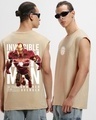 Shop Men's Brown Invincible Ironman Graphic Printed Oversized Vest-Front