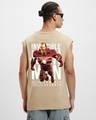 Shop Men's Brown Invincible Ironman Graphic Printed Oversized Vest-Full