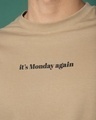 Shop Men's Brown Its Monday Again Graphic Printed Oversized T-shirt