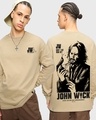 Shop Men's Brown John Wick 4/1 Graphic Printed Oversized T-shirt-Front
