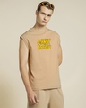 Shop Men's Brown Johnny Bravo Graphic Printed Boxy Fit Vest-Design