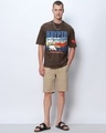 Shop Men's Brown Krypto Graphic Printed Oversized Acid Wash T-shirt