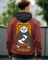 Shop Men's Brown Kung Fu Panda Graphic Printed Oversized Hoodies-Front