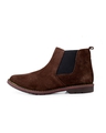 Shop Men's Brown Leather Flat Boots-Design