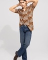 Shop Men's Brown Leopard Animal Printed Slim Fit Shirt-Full