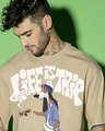 Shop Men's Brown Life is a Trip Graphic Printed Oversized T-shirt