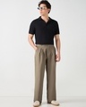 Shop Men's Brown Loose Fit Korean Pants-Full